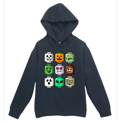 Halloween Building Brick Head Pumpkin Ghost Zombie Boy Urban Pullover Hoodie