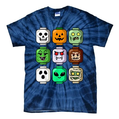 Halloween Building Brick Head Pumpkin Ghost Zombie Boy Tie-Dye T-Shirt