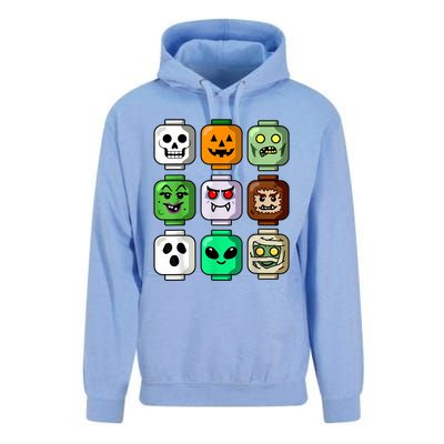 Halloween Building Brick Head Pumpkin Ghost Zombie Boy Unisex Surf Hoodie