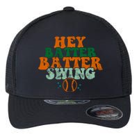 Hey Batter Batter Swing Baseball Retro Flexfit Unipanel Trucker Cap