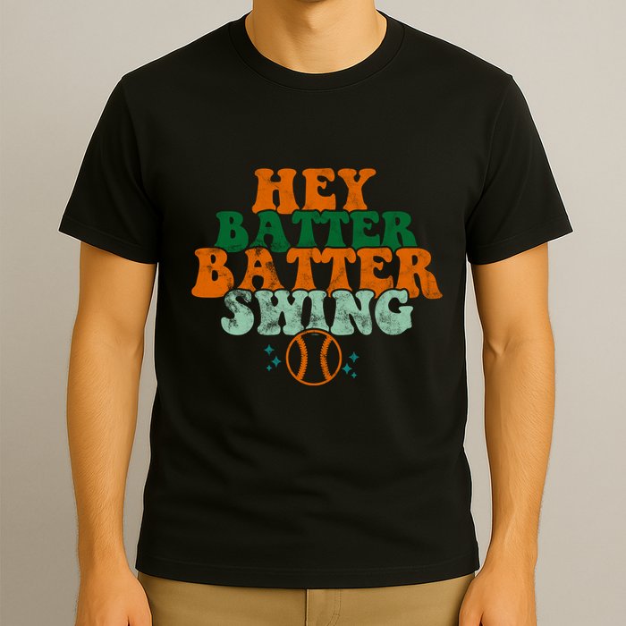 Hey Batter Batter Swing Baseball Retro T-Shirt
