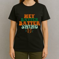 Hey Batter Batter Swing Baseball Retro T-Shirt