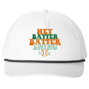 Hey Batter Batter Swing Baseball Retro Snapback Five-Panel Rope Hat