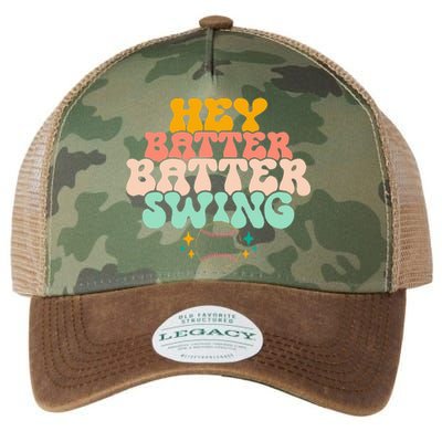 Hey Batter Batter Swing Funny Baseball Pitcher Support Legacy Tie Dye Trucker Hat