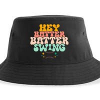 Hey Batter Batter Swing Funny Baseball Pitcher Support Sustainable Bucket Hat