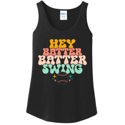 Hey Batter Batter Swing Funny Baseball Pitcher Support Ladies Essential Tank