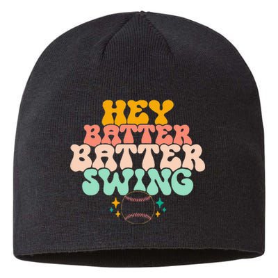 Hey Batter Batter Swing Funny Baseball Pitcher Support Sustainable Beanie