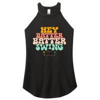 Hey Batter Batter Swing Funny Baseball Pitcher Support Women's Perfect Tri Rocker Tank