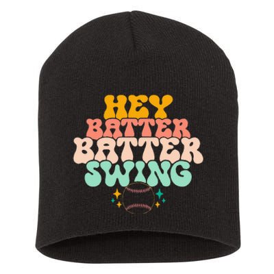 Hey Batter Batter Swing Funny Baseball Pitcher Support Short Acrylic Beanie