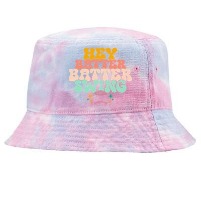 Hey Batter Batter Swing Funny Baseball Pitcher Support Tie-Dyed Bucket Hat