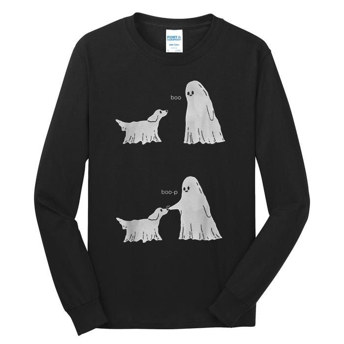 Halloween Boo Boop Ghost Dog Tall Long Sleeve T-Shirt