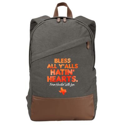 Houston Baseball Bless All Y'alls Hatin' Hearts With Love Cotton Canvas Backpack