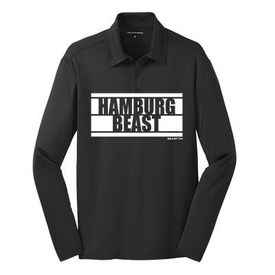 Hamburg Beast Bodybuilding Fitness Gym Motivation Sayings Gift Silk Touch Performance Long Sleeve Polo