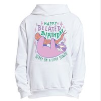 Happy Belated Birthday Funny Sloth Urban Pullover Hoodie