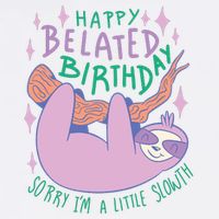 Happy Belated Birthday Funny Sloth Premium T-Shirt