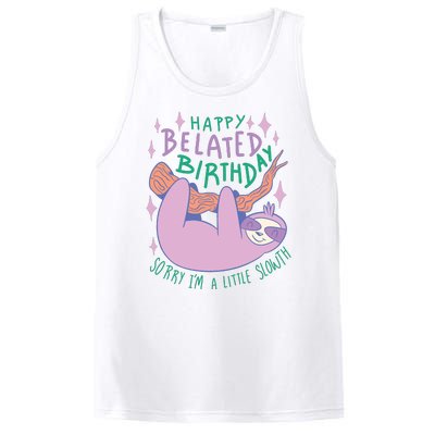 Happy Belated Birthday Funny Sloth PosiCharge Competitor Tank