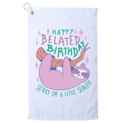 Happy Belated Birthday Funny Sloth Golf Towel