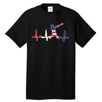 Heartbeat Baseball Batter With Bat Baseball Flag Tall T-Shirt