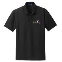 Heartbeat Baseball Batter With Bat Baseball Flag Dry Zone Grid Polo