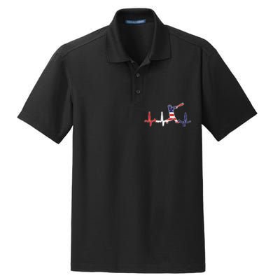 Heartbeat Baseball Batter With Bat Baseball Flag Dry Zone Grid Polo