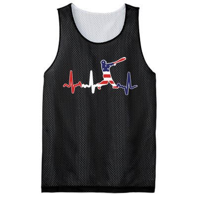 Heartbeat Baseball Batter With Bat Baseball Flag Mesh Reversible Basketball Jersey Tank