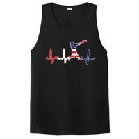 Heartbeat Baseball Batter With Bat Baseball Flag PosiCharge Competitor Tank