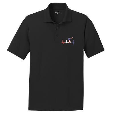 Heartbeat Baseball Batter With Bat Baseball Flag PosiCharge RacerMesh Polo