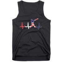 Heartbeat Baseball Batter With Bat Baseball Flag Tank Top