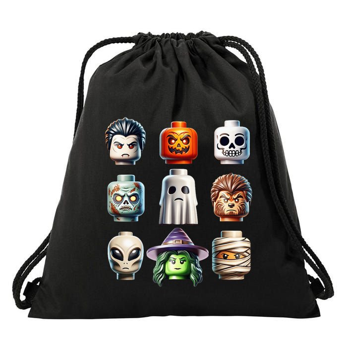 Halloween Building Bricks Costume Pumpkin Matching Family Drawstring Bag