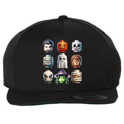 Halloween Building Bricks Costume Pumpkin Matching Family Wool Snapback Cap