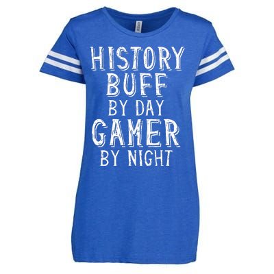 History Buff By Day Gamer By Night Costume For Historians  Enza Ladies Jersey Football T-Shirt