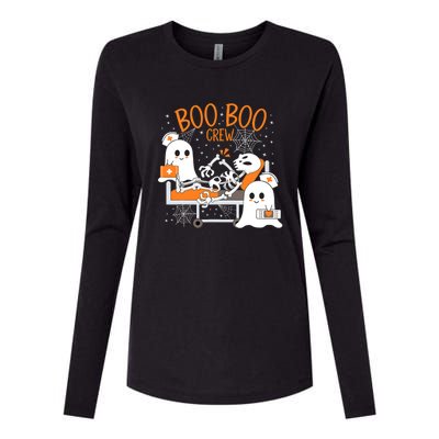 Halloween Boo Boo Crew Ghost Doctor Womens Cotton Relaxed Long Sleeve T-Shirt