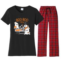 Halloween Boo Boo Crew Ghost Doctor Women's Flannel Pajama Set