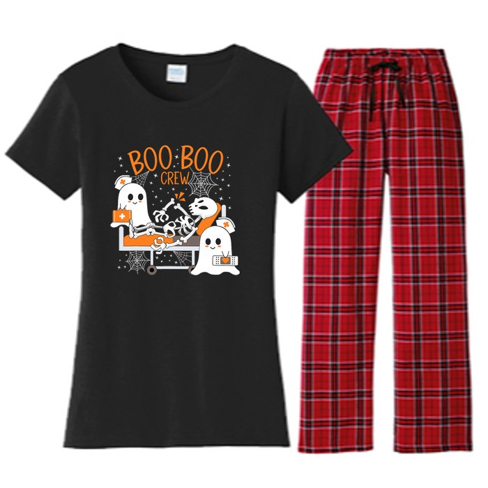 Halloween Boo Boo Crew Ghost Doctor Women's Flannel Pajama Set