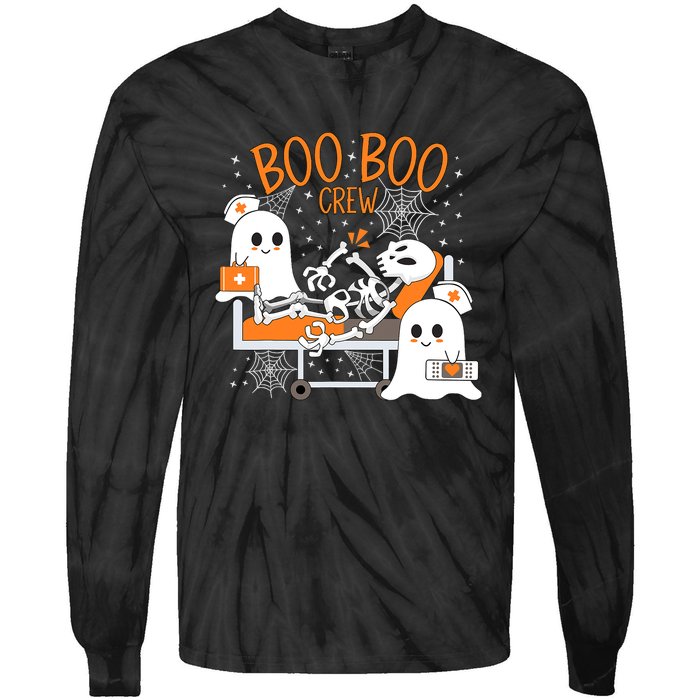 Halloween Boo Boo Crew Ghost Doctor Tie-Dye Long Sleeve Shirt