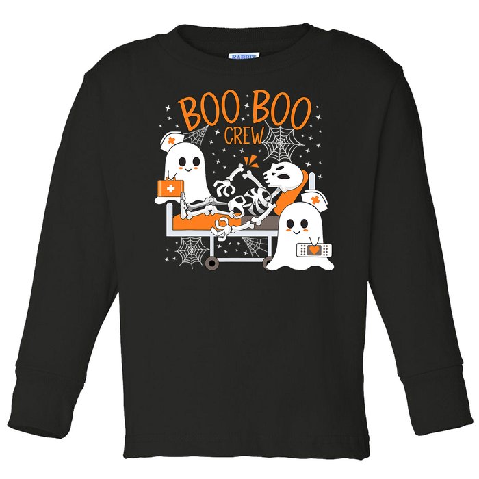 Halloween Boo Boo Crew Ghost Doctor Toddler Long Sleeve Shirt