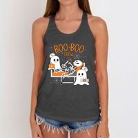 Halloween Boo Boo Crew Ghost Doctor Women's Knotted Racerback Tank