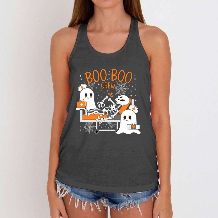 Halloween Boo Boo Crew Ghost Doctor Women's Knotted Racerback Tank