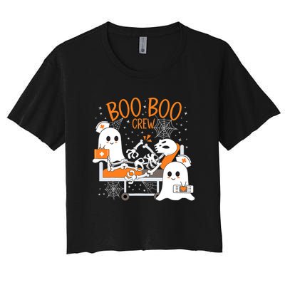 Halloween Boo Boo Crew Ghost Doctor Women's Crop Top Tee