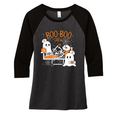 Halloween Boo Boo Crew Ghost Doctor Women's Tri-Blend 3/4-Sleeve Raglan Shirt