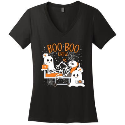 Halloween Boo Boo Crew Ghost Doctor Women's V-Neck T-Shirt