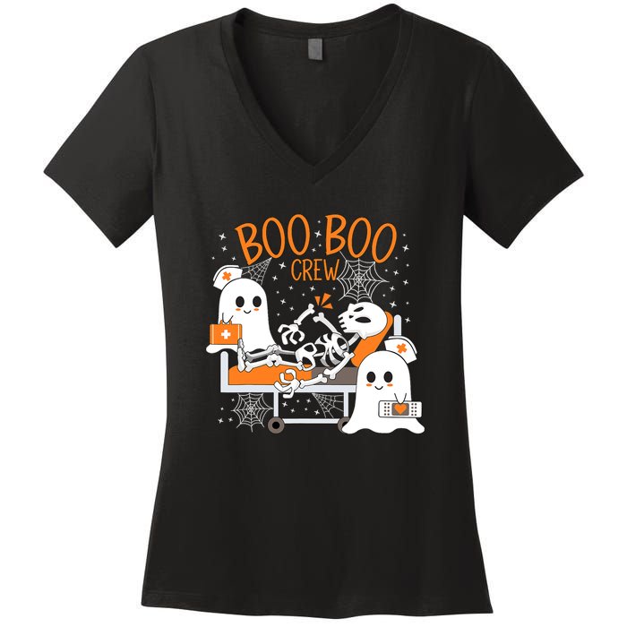 Halloween Boo Boo Crew Ghost Doctor Women's V-Neck T-Shirt