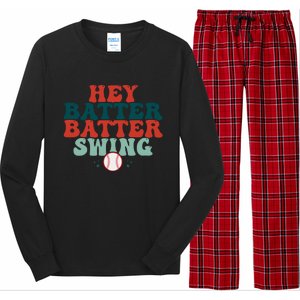 Hey Batter Batter Swing Baseball Season Baseball Player Baseball Team Long Sleeve Pajama Set