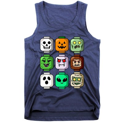 Halloween Building Brick Head Pumpkin Ghost Zombie Tank Top