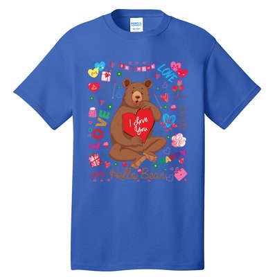 Hello Brown Bear Lover Notes Valentine's Day Gift Tall T-Shirt