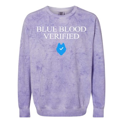 Huskie Blue Blood Verified Funny Colorblast Crewneck Sweatshirt