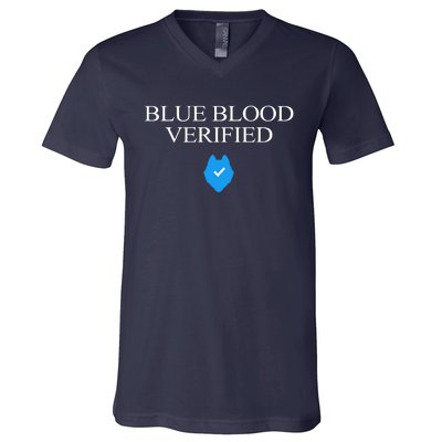 Huskie Blue Blood Verified Funny V-Neck T-Shirt