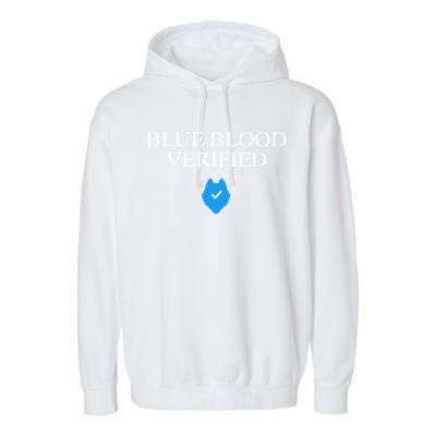 Huskie Blue Blood Verified Funny Garment-Dyed Fleece Hoodie