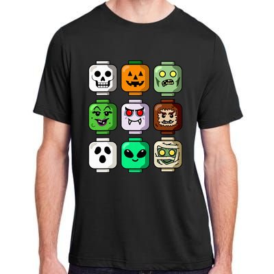 Halloween Building Brick Head Pumpkin Ghost Zombie Adult ChromaSoft Performance T-Shirt