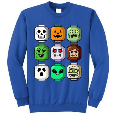 Halloween Building Brick Head Pumpkin Ghost Zombie Sweatshirt